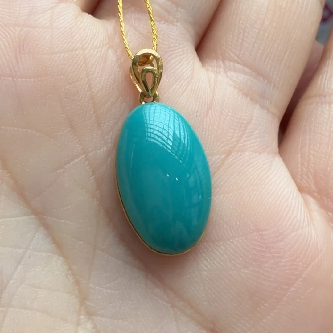 绿松石18K金镶嵌颈饰