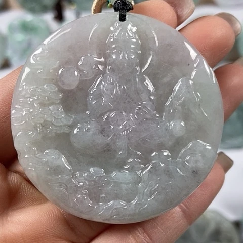 翡翠颈饰未镶嵌山水观音福利