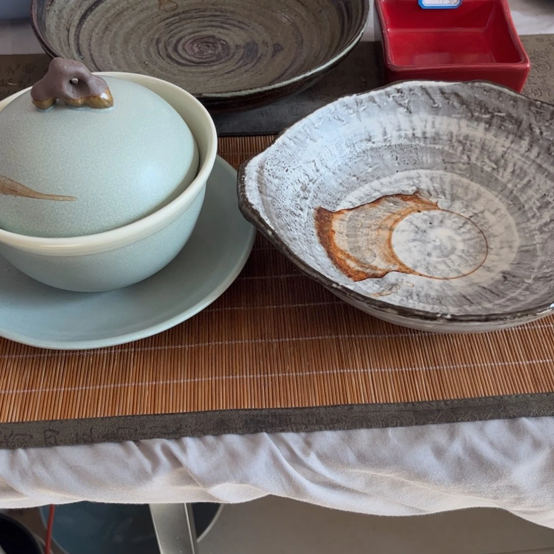 瓷景德镇粗陶复古盘碗微瑕