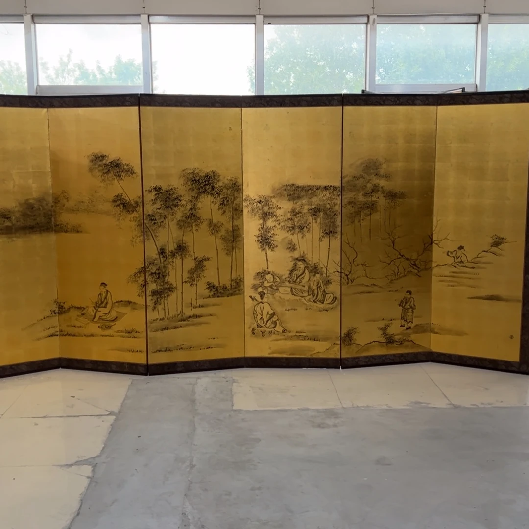 绘画屏风框画茶空间设计