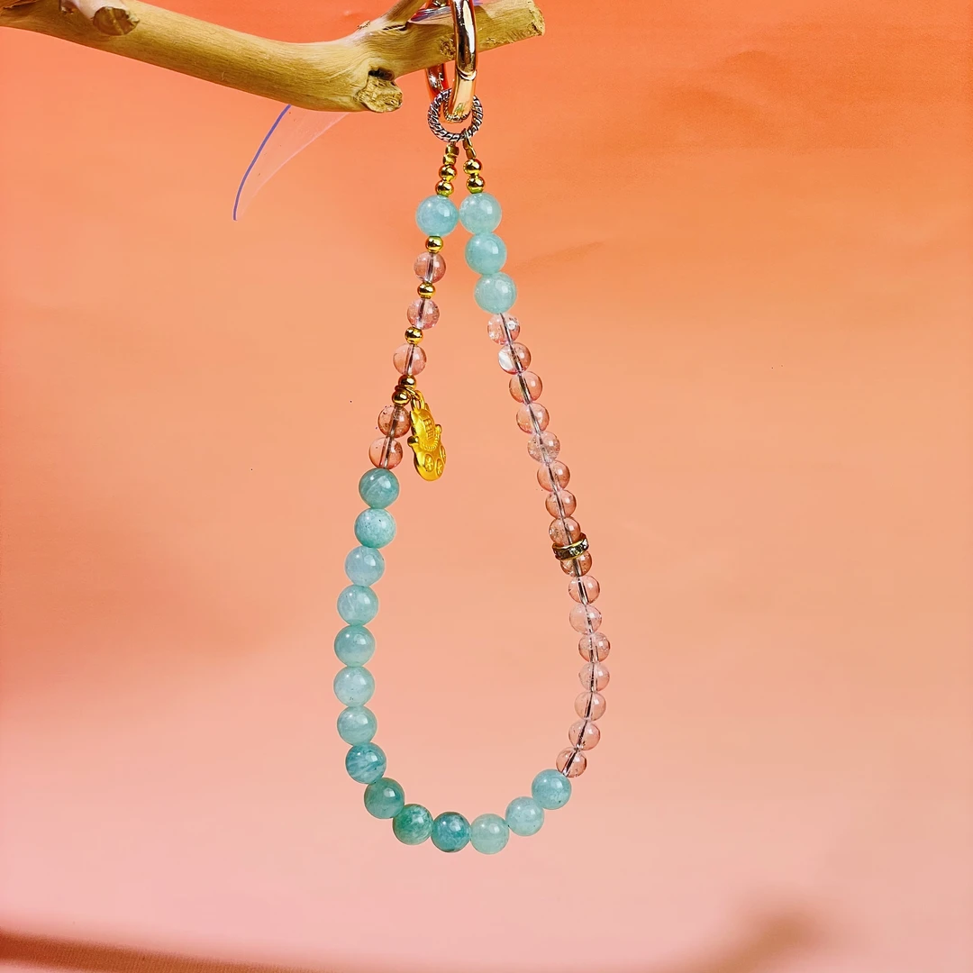 【天河挂】天河石白水晶6mm挂件手机挂包挂面小仙多样性发其一