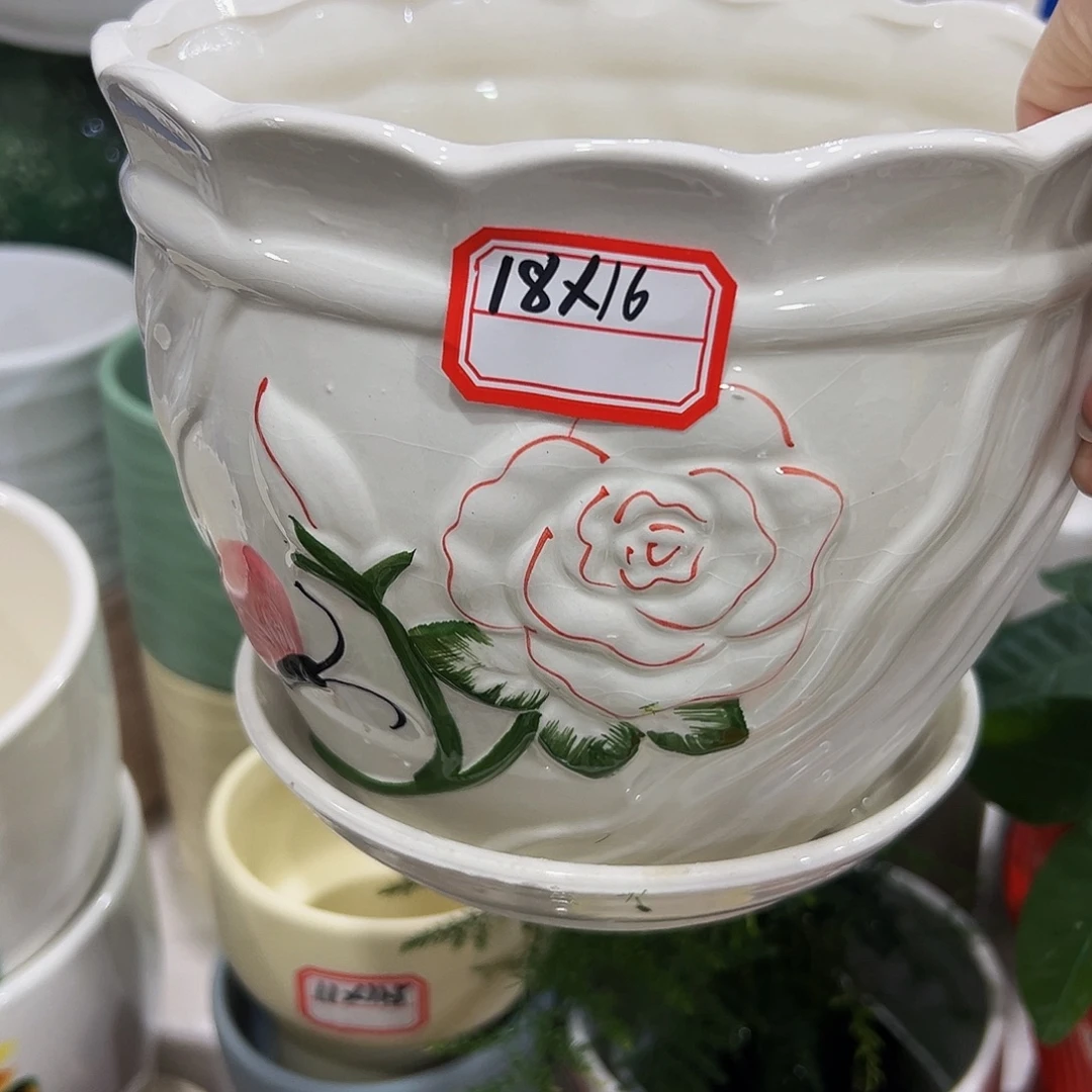 外贸尾单陶瓷花盆凑10米包邮