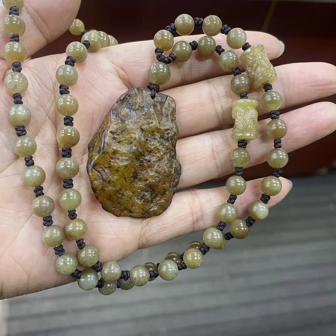 河磨玉随形挂件吊坠项链天然玉石