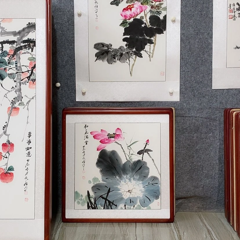 【闪购商品】国画书画作品带框65×65厘米