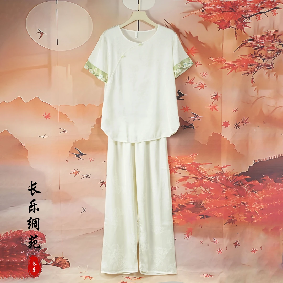 D【长乐绸苑】新中式时尚国风提花休闲睡衣套装（C89）