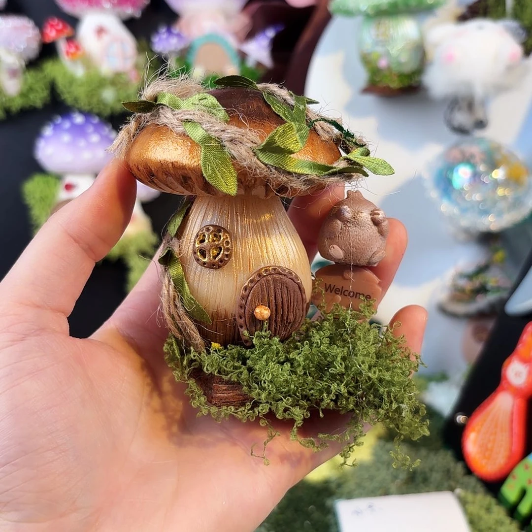 树脂粘土蘑菇大房子