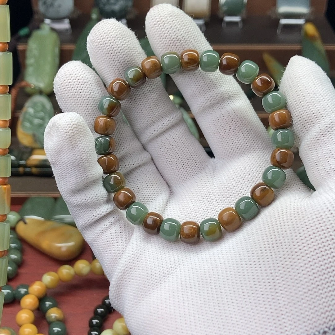 岫岩河磨玉（透闪石质玉）未镶嵌手链