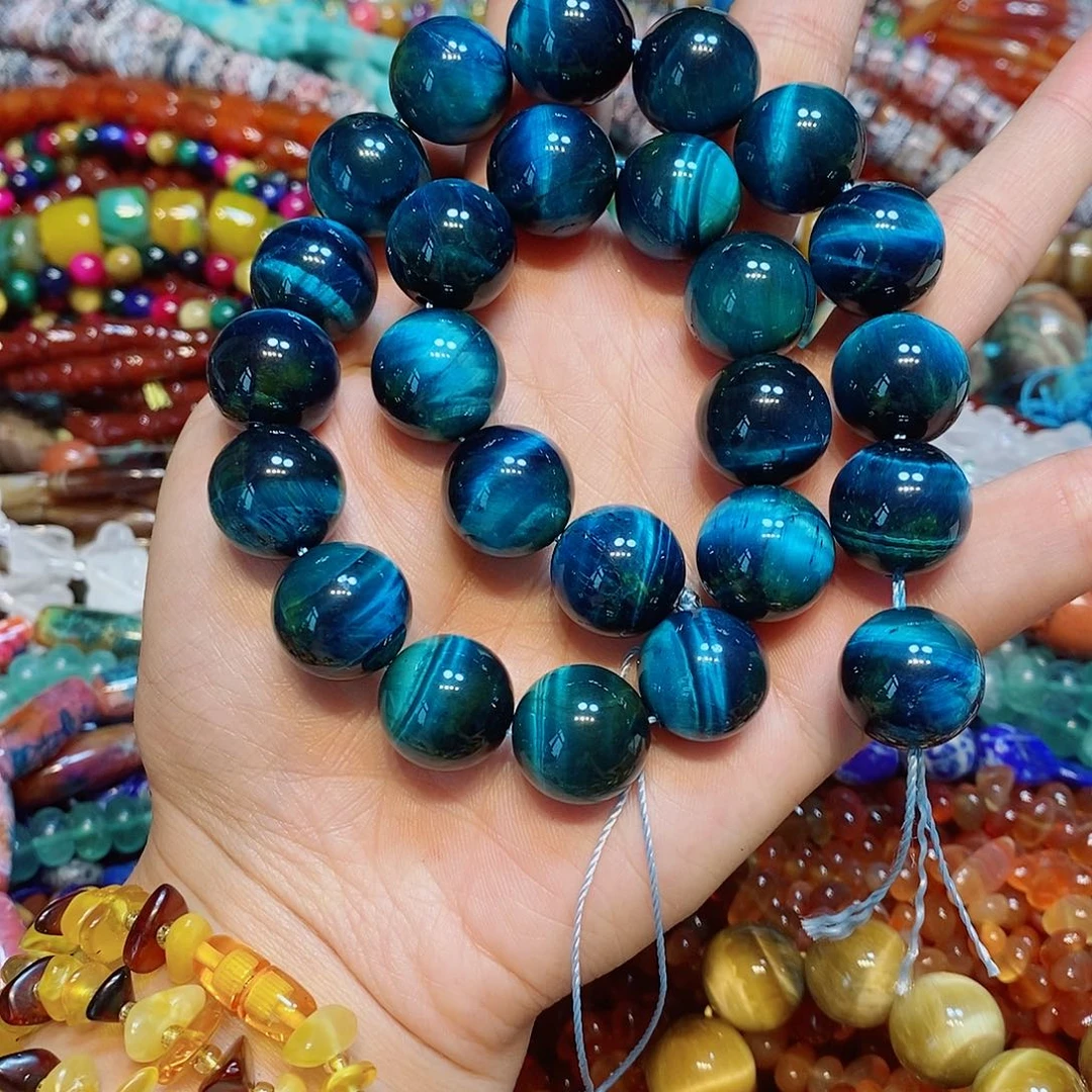 玛瑙/玉髓散珠16mm莫兰迪虎眼一条