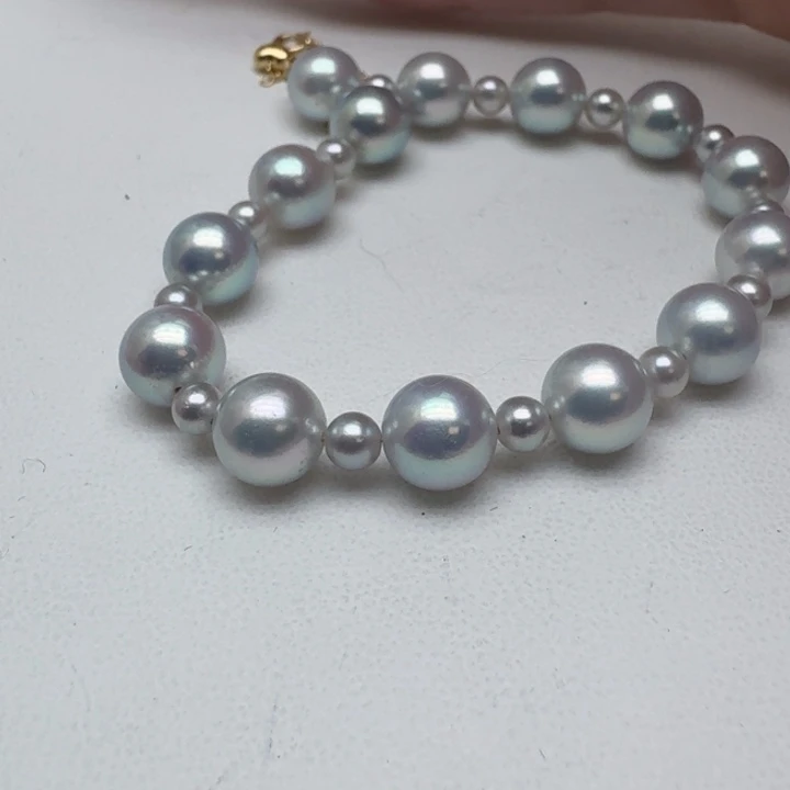 手绳18K金镶嵌海水珍珠