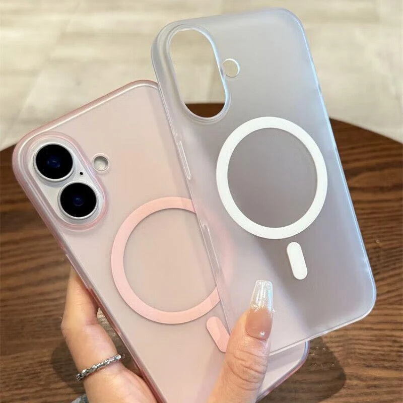 苹果17手机壳冰雾高级磨砂磁吸iPhone17外壳超薄透明防摔防滑硬壳