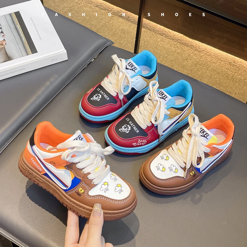 鸳鸯板鞋儿童2024秋季新款男童防滑运动鞋女童AB休闲鞋潮童鞋