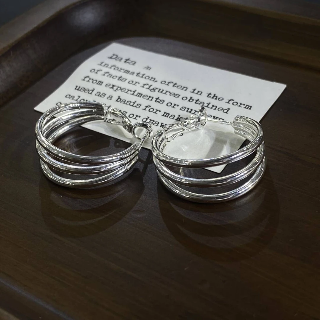 铜合金耳饰 三层素圈耳饰 6582