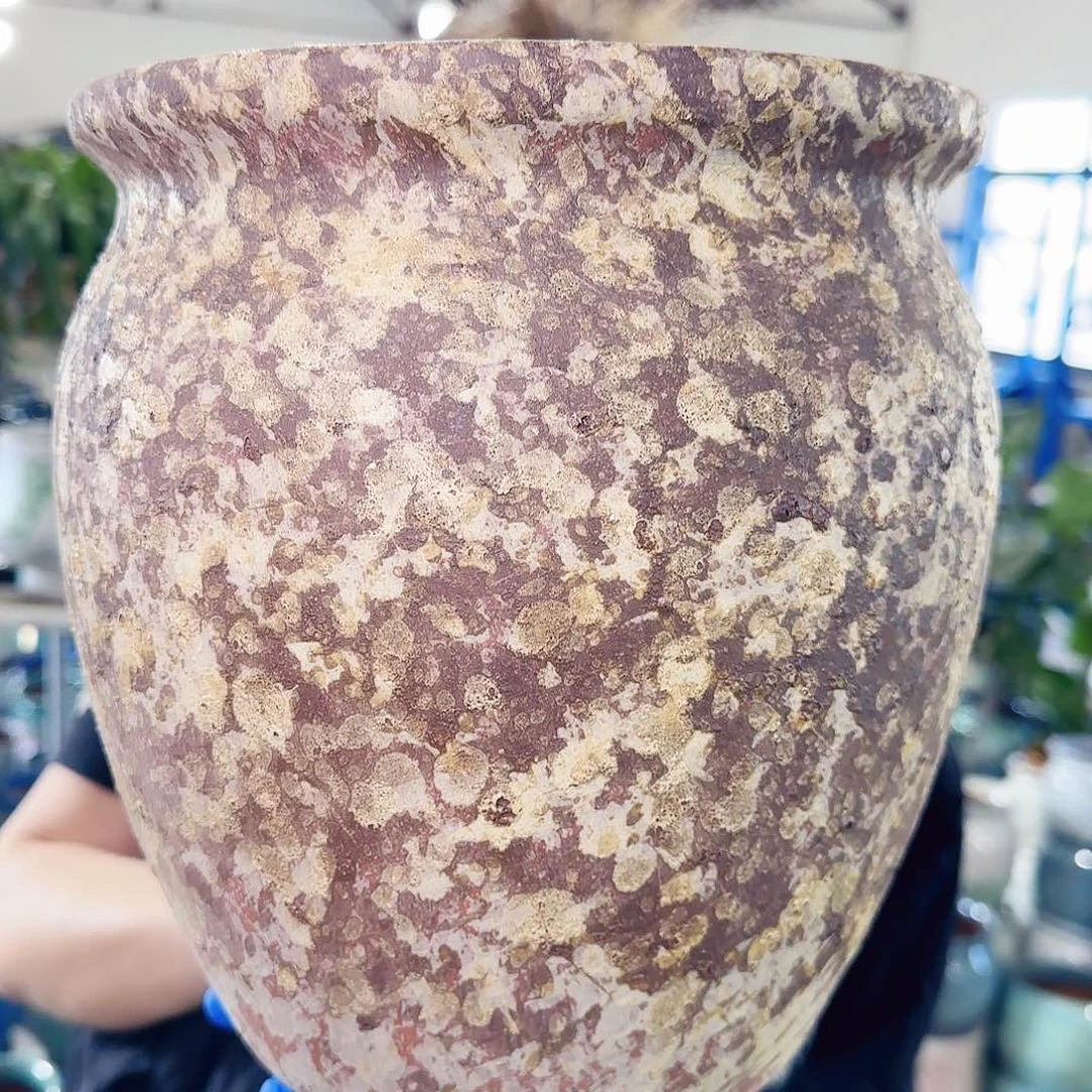 紫砂花盆高24口22
