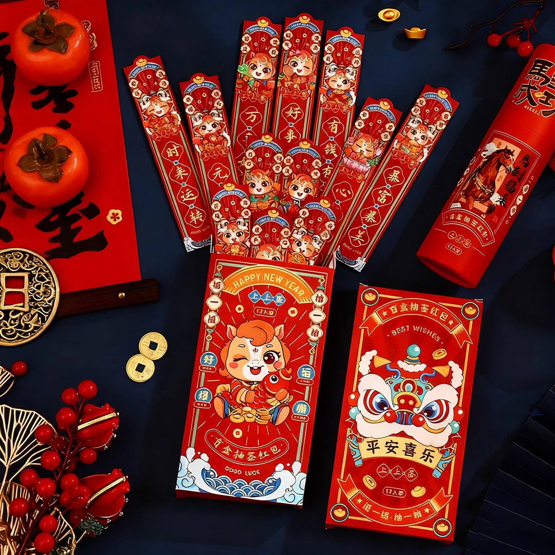 2026新款马年新年红包上上签抽签筒创意过年会个性活动