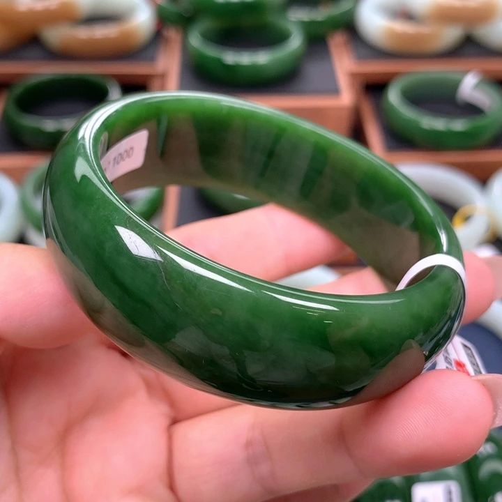 和田玉（碧玉）手镯未镶嵌5960圈口