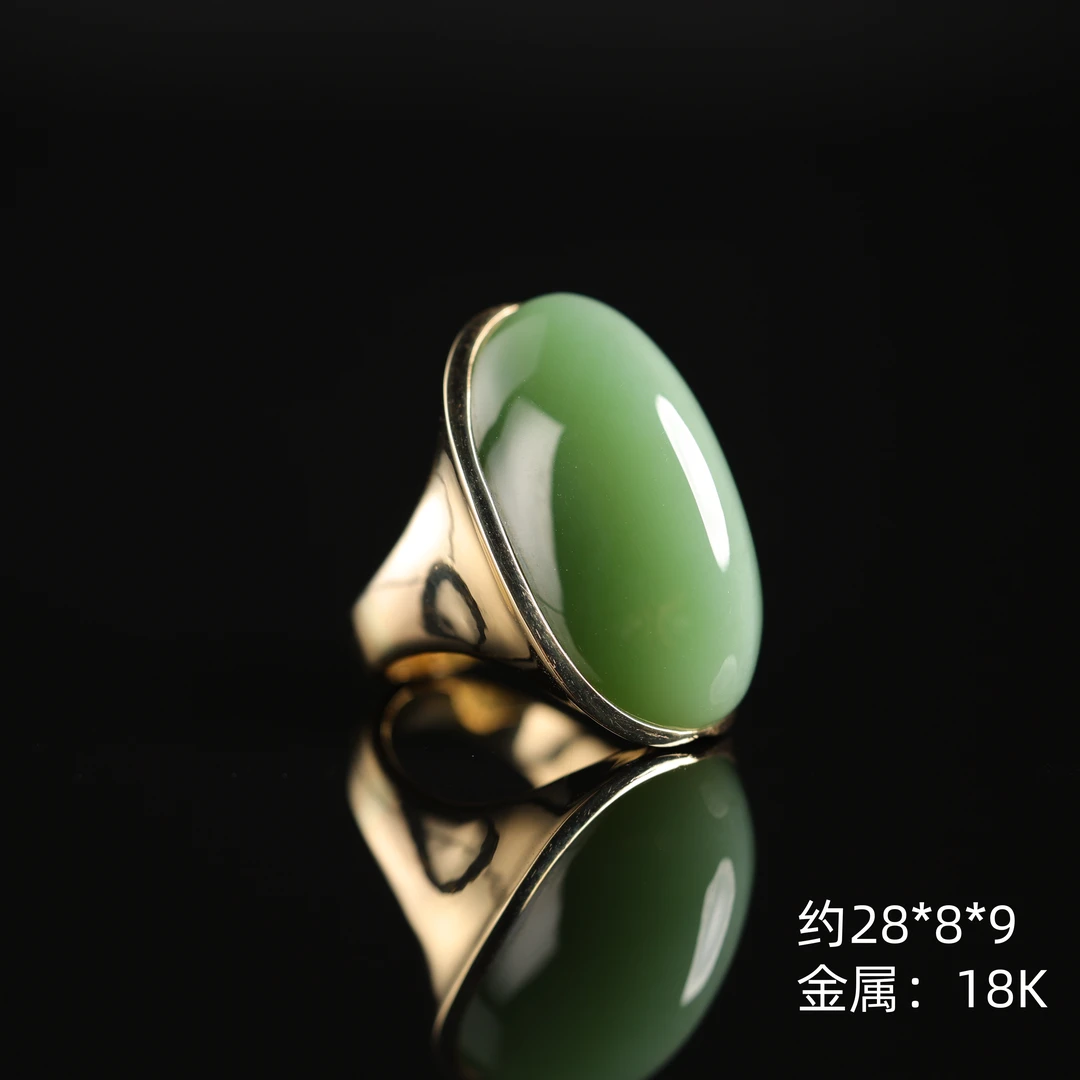 本真 | “语柔”珍藏级臻品和田玉碧玉猫眼戒指 多样性发其一