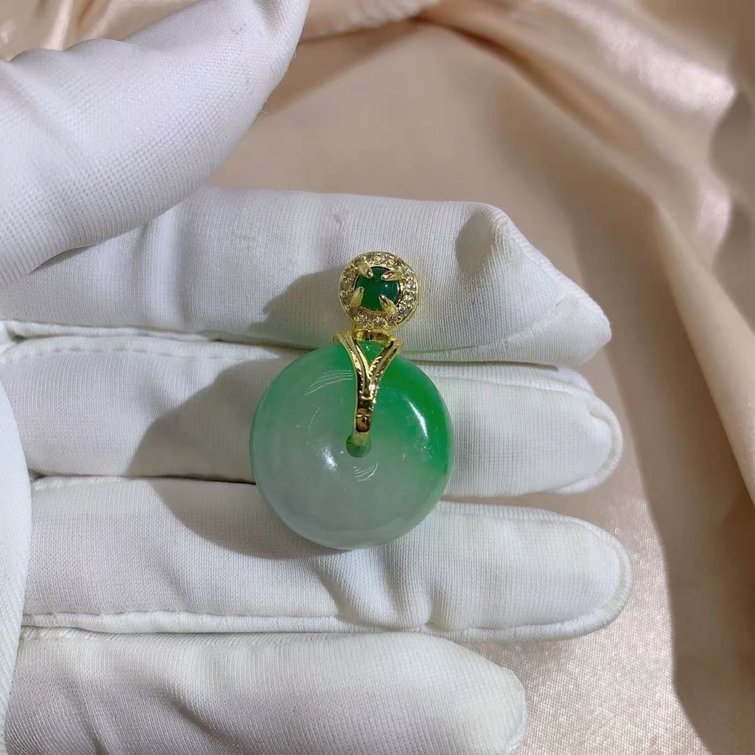 合金吊坠 4013绿色面包扣吊坠