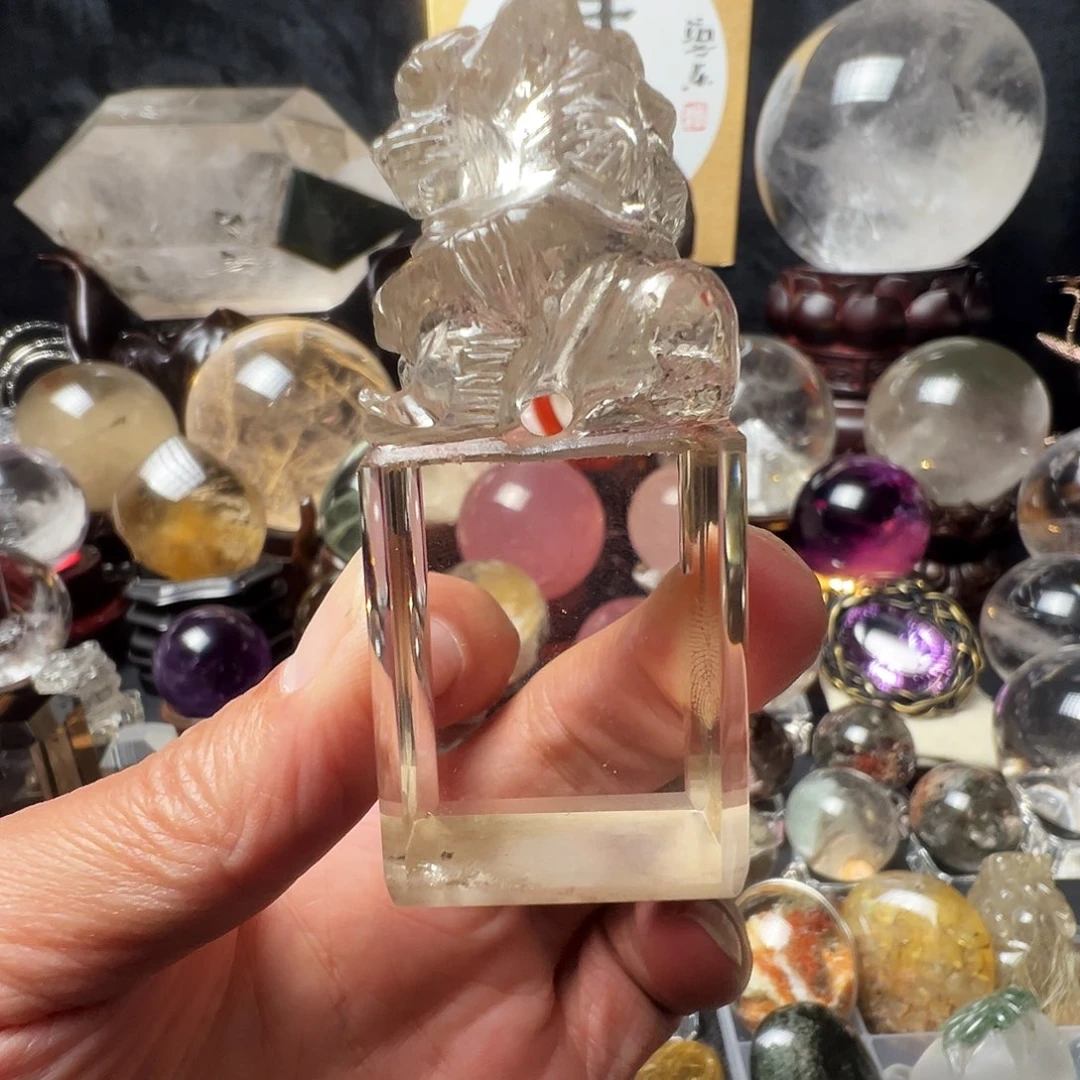 水晶未镶嵌珠宝半成品手工雕刻印章