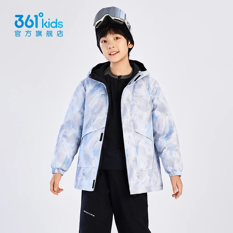 361°kids官方儿童羽绒服冬季男童双面穿印花运动休闲加厚保暖外套
