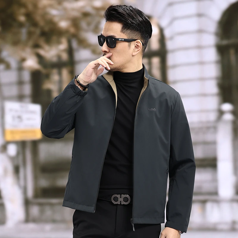 VBA 009 YZX双面穿男士短款休闲夹克时尚春秋商务通勤商务茄克