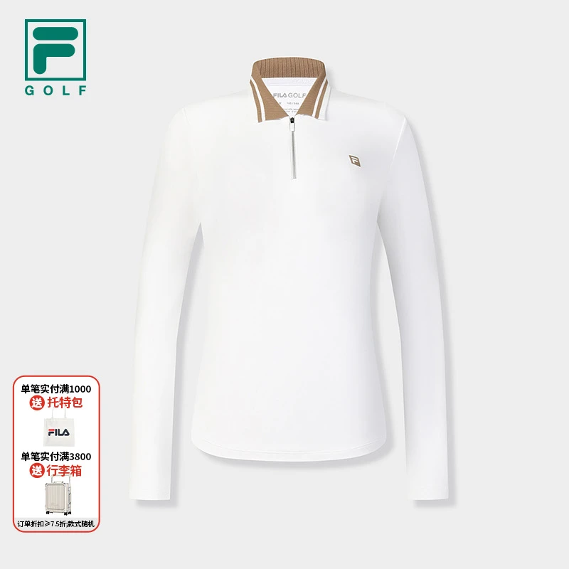 FILA女子高尔夫高智感抗紫外线长袖T恤气质女百搭显瘦A11W515213F