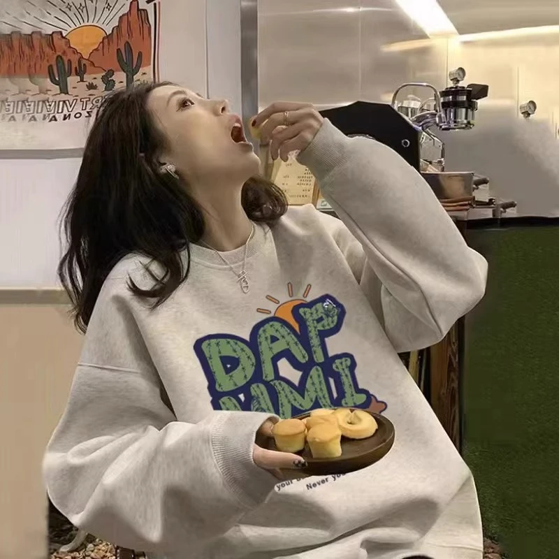 2025美式复古vibe风卫衣女加绒加厚款秋冬季慵懒风宽松外套上衣