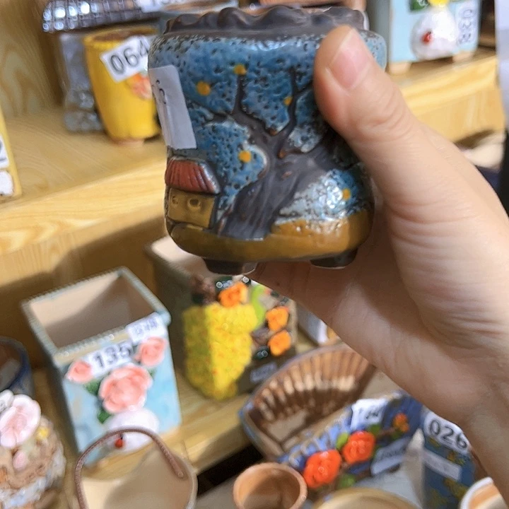 陶瓷多肉花盆满15包邮