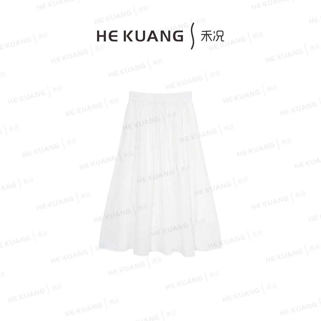 禾况HEKUANG【丹麦夏日】夏轻奢松紧腰舒适纯色半身公主裙E652 0066