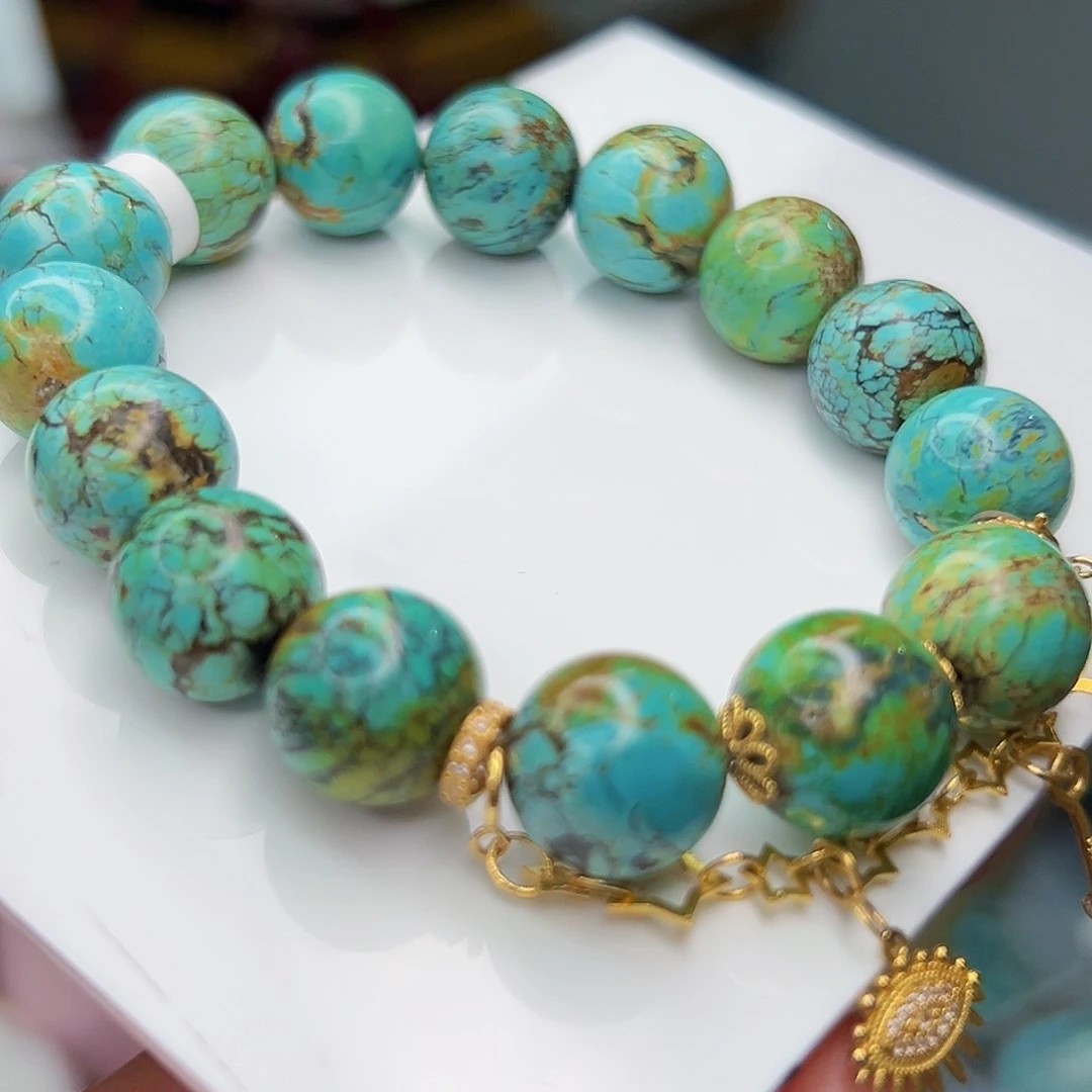 绿松石珠宝奇石18K金镶嵌