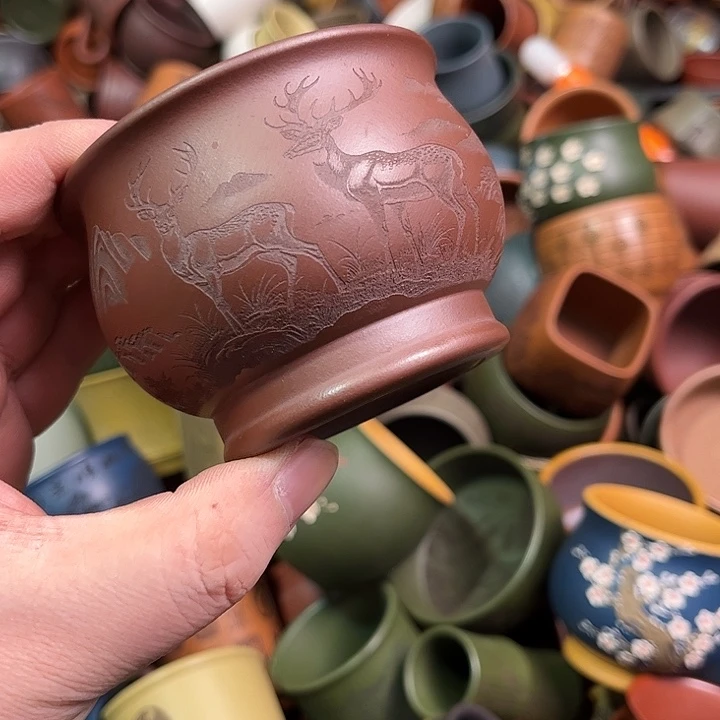 紫砂茶杯全手工紫砂主人杯