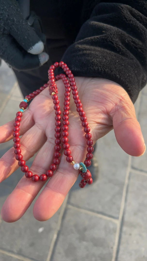 含辰砂工艺品天然朱砂设计款项链