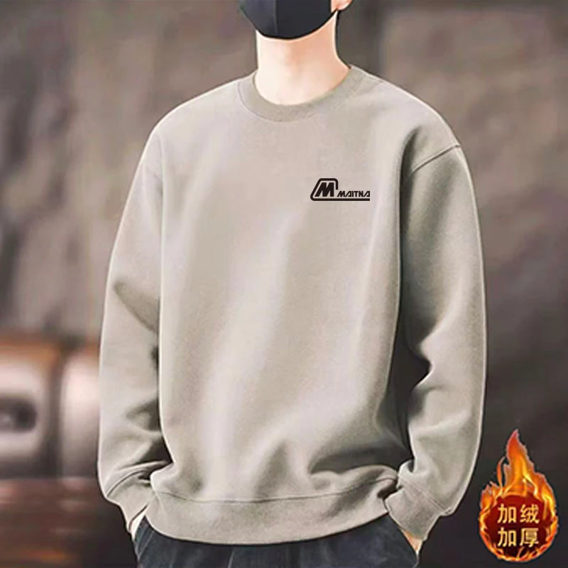 2025重磅加绒加厚华棉卫衣宽松男女同款简约长袖运动休闲