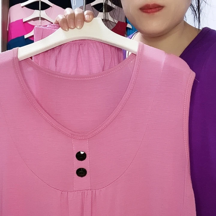女士套装6x无袖粉色