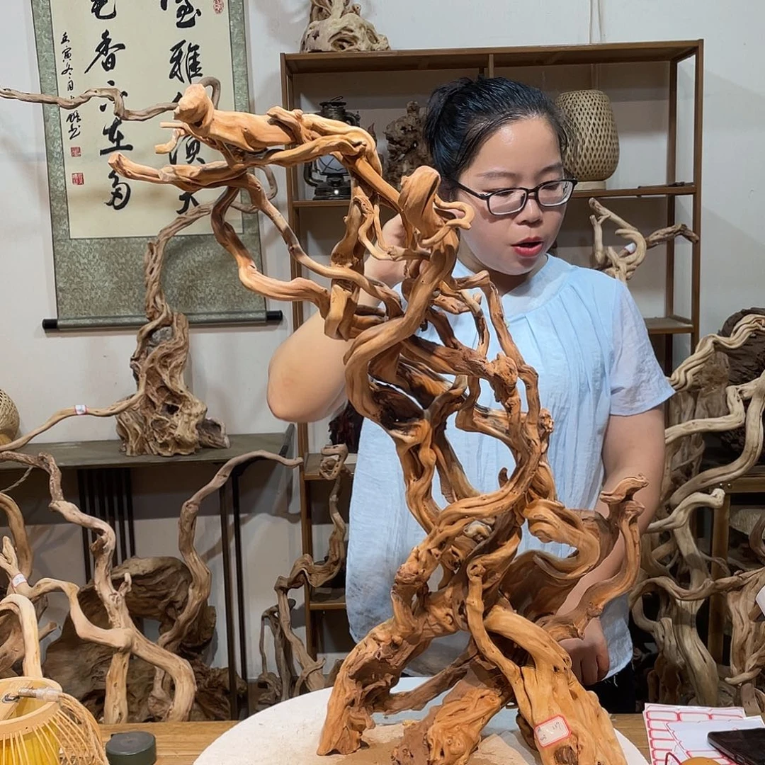 香榧木杜鹃根根艺摆件