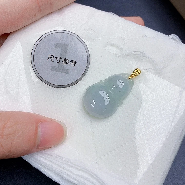 颈饰银S925镶嵌翡翠天然A货