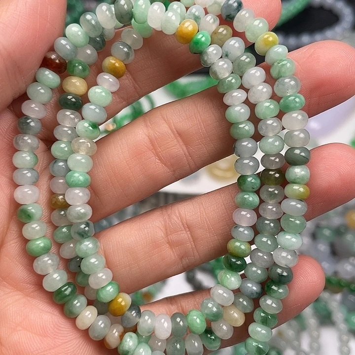 翡翠未镶嵌手链算盘珠