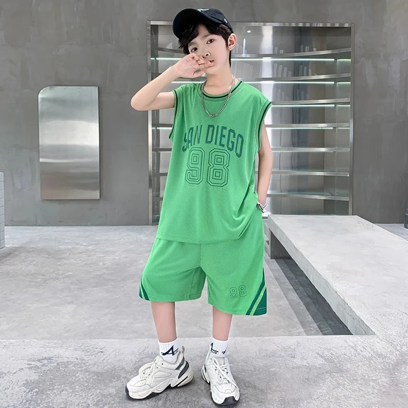 男童夏装无袖背心套装2025新款大儿童帅气薄款夏季运动两件套夏款