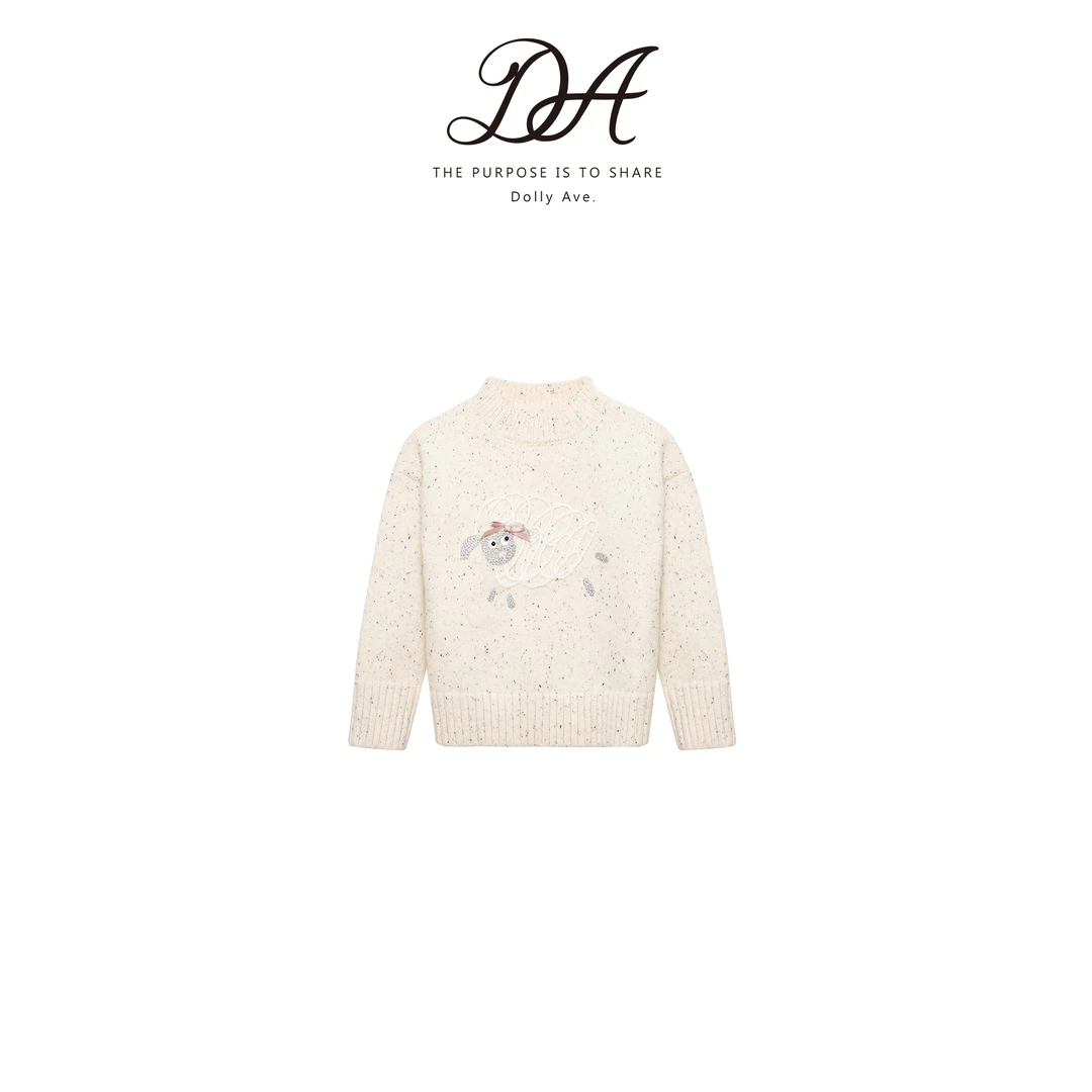 Dolly Ave「少女系列」定制羊毛混纺小绵羊刺绣秋百搭女童秋冬毛衣
