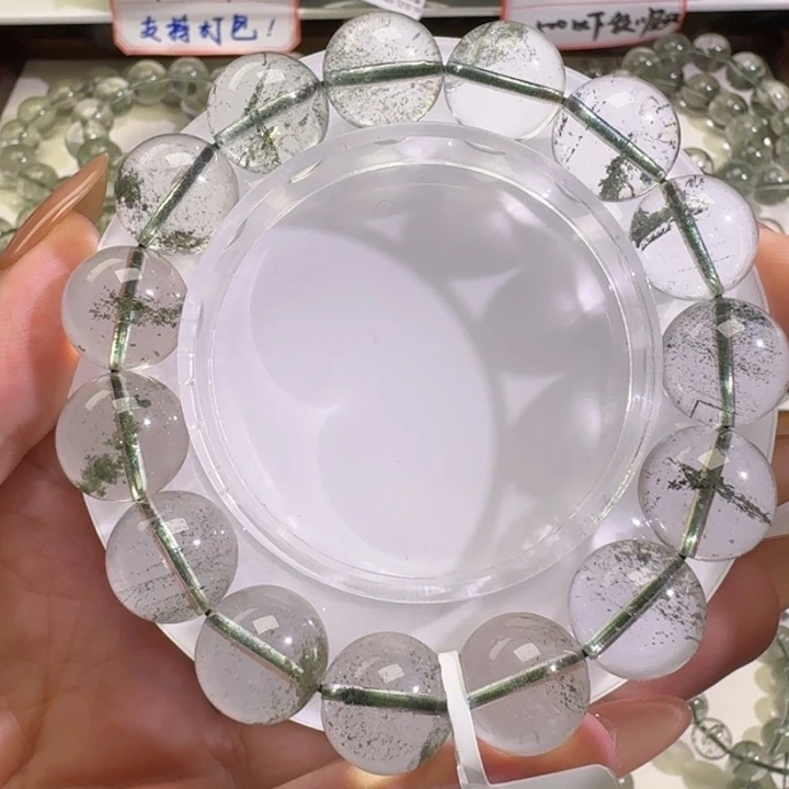 未镶嵌水晶手链巴西绿幽灵13.5mm