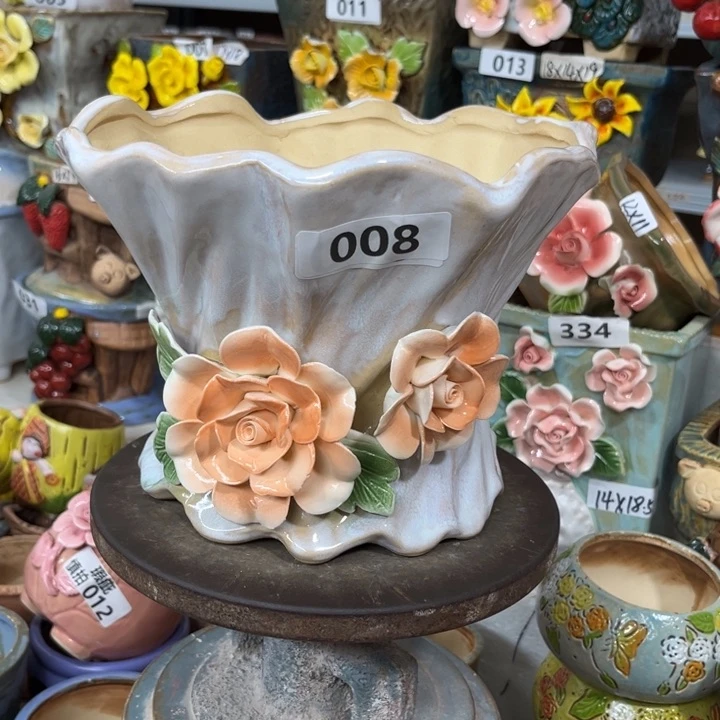 紫砂花盆粗陶材质多肉花盆