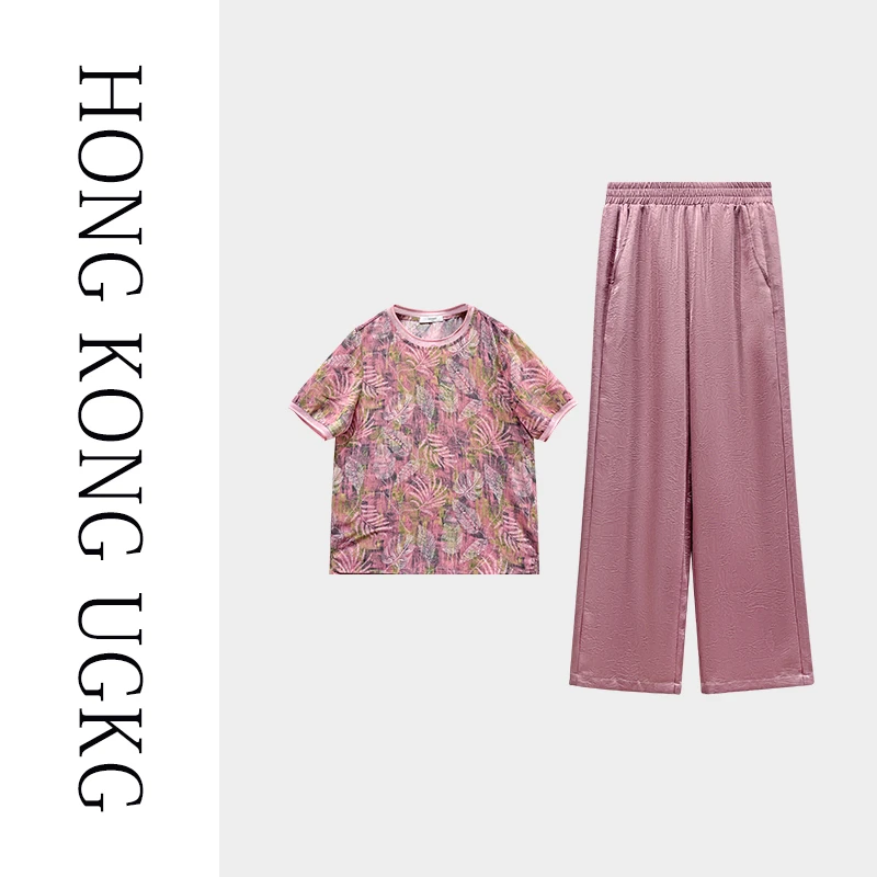 香港UGKG 妈妈休闲运动套装女2025年新款夏季宽松显瘦洋气两件套