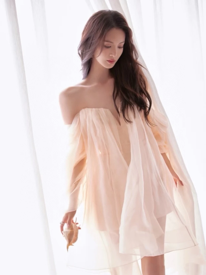 新款蜜桃粉仙仙连衣裙