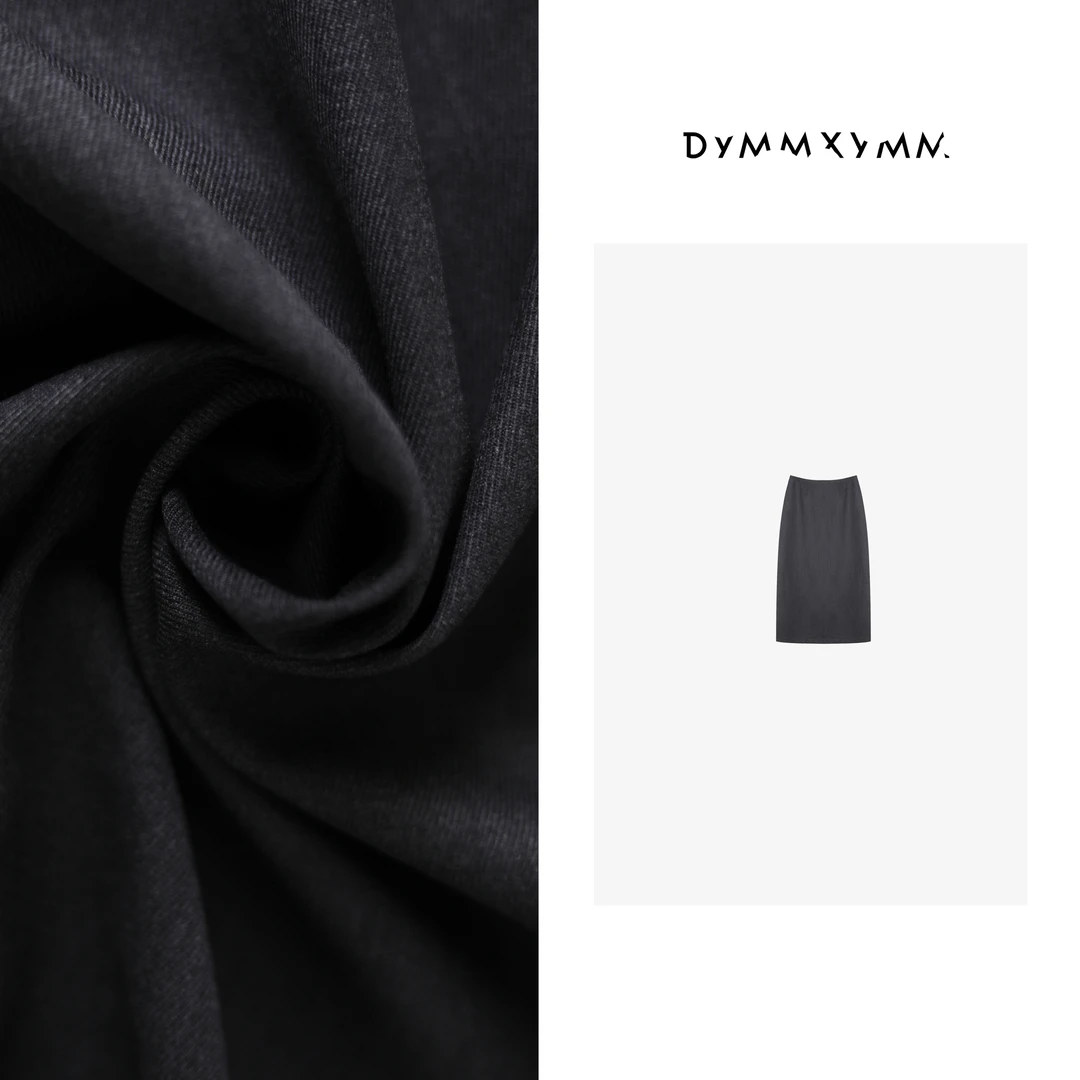 【DYMMXYMM】-小众设计师高级感双色极简腰头长半裙-4FWD2886