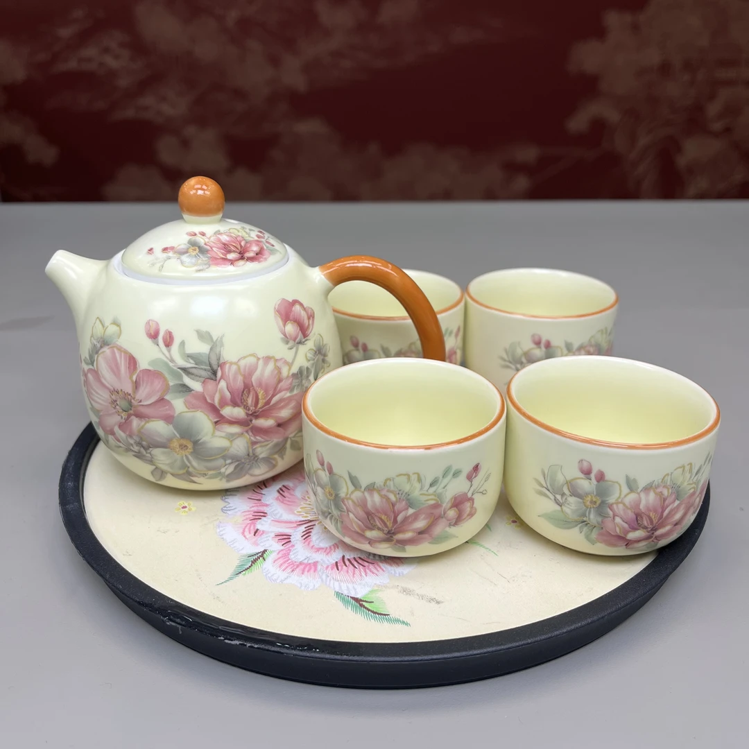 牡丹龙蛋壶（一壶四杯+茶盘）@ZHZ508