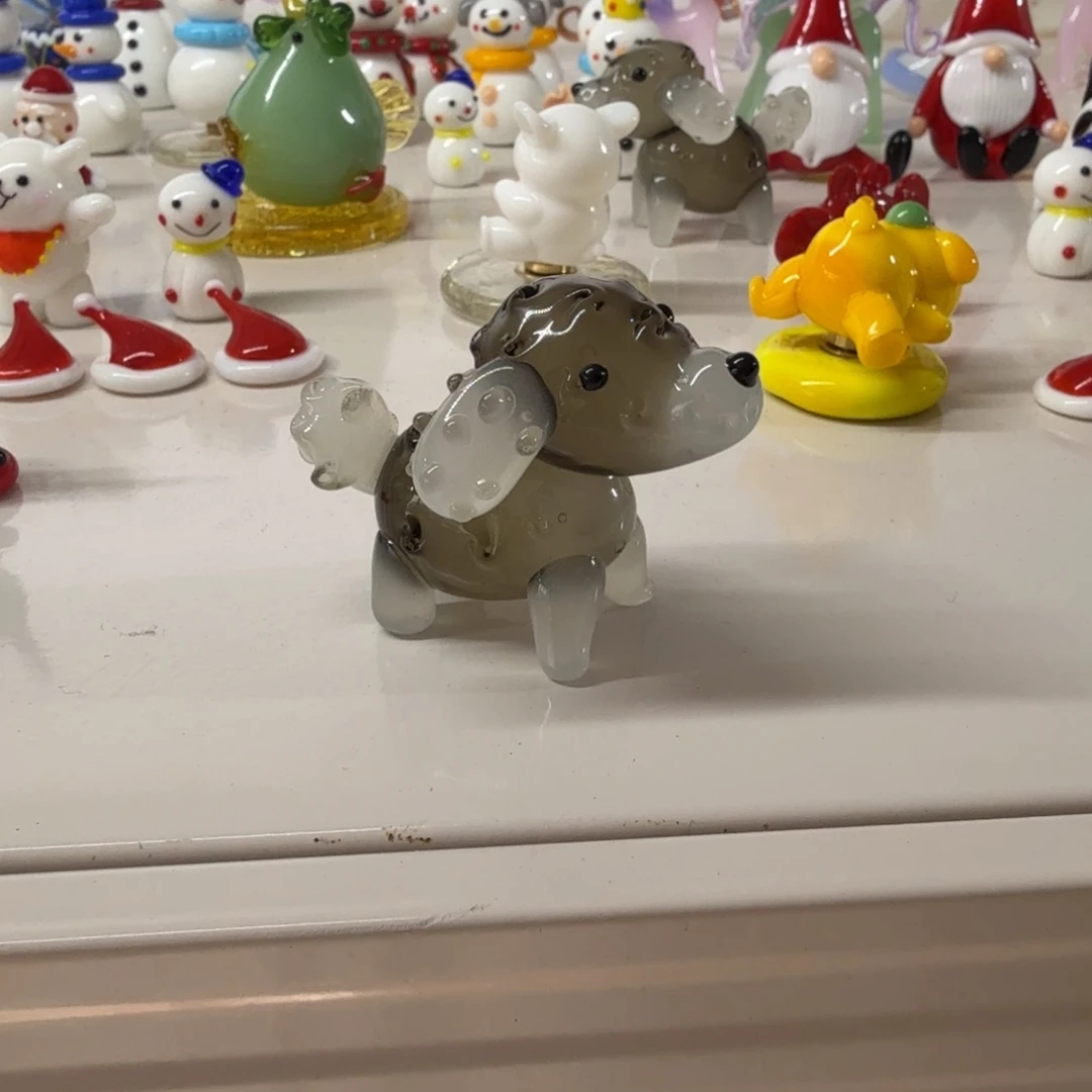 手工艺品琉璃贵宾犬