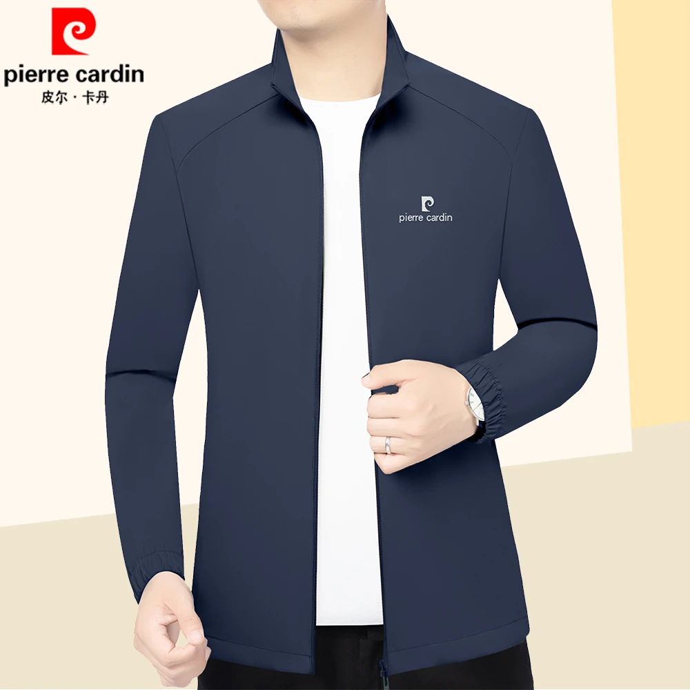 皮尔卡丹防晒夹克男中年2025夏季新款休闲上衣爸爸装薄款立领外套