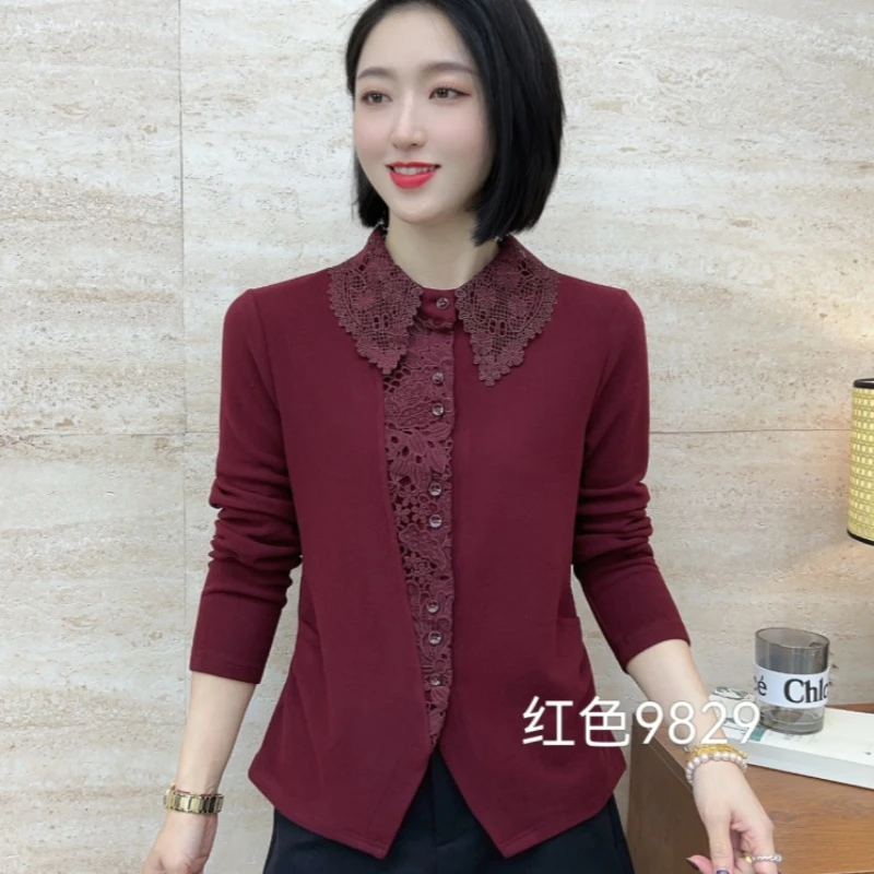 【歌莱图】2025秋季新款设计感时尚翻领长袖修身显瘦百搭上衣#9829