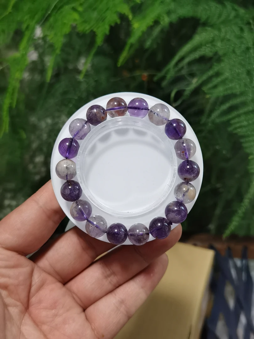 【委员优选】天然紫幽灵单圈手链 11mm 多样性发一 ZW0602