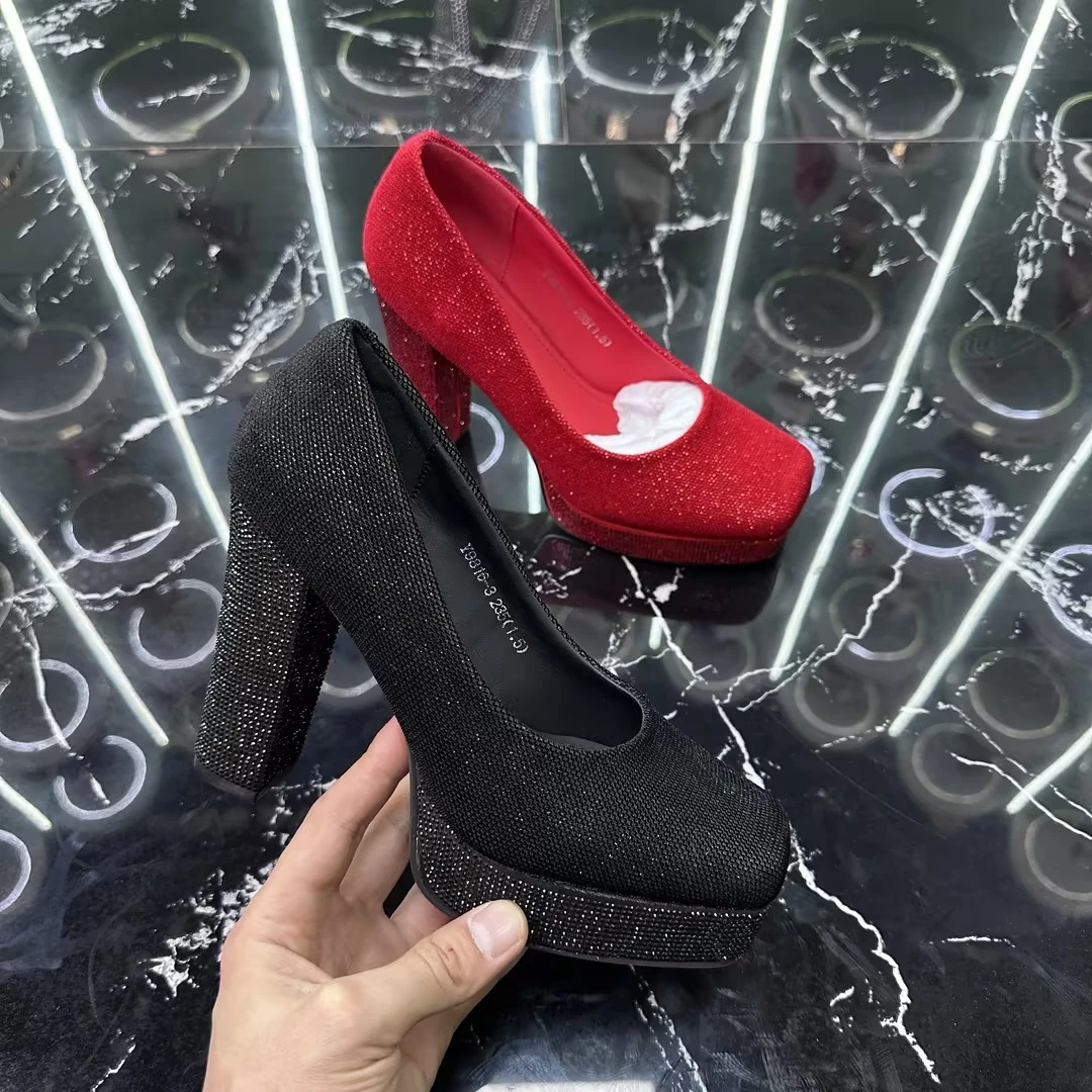 9816-3新款10厘米防水台高跟单鞋气质时尚百搭粗跟浅口舒适女士鞋