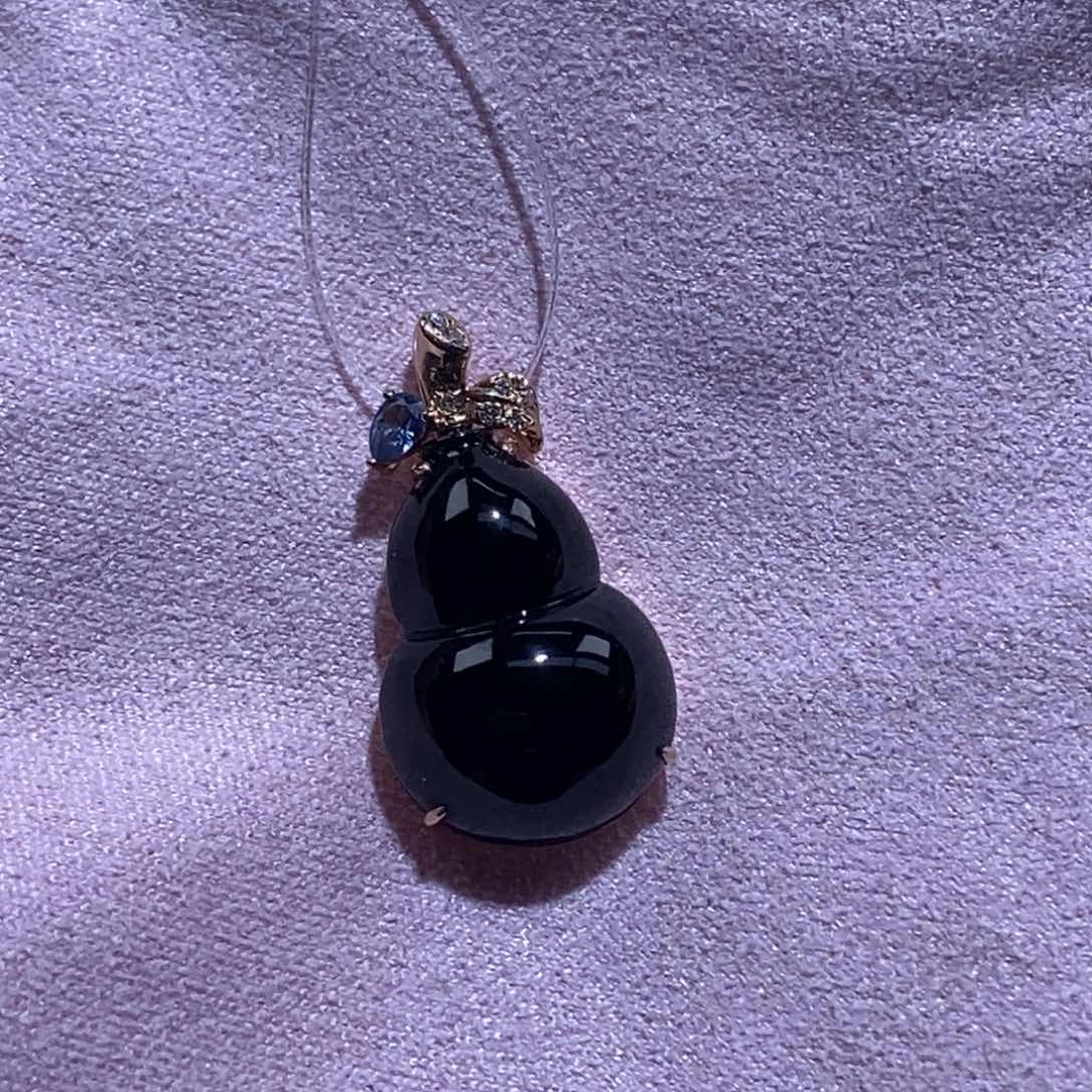 吊坠(不含链)18K金镶嵌翡翠